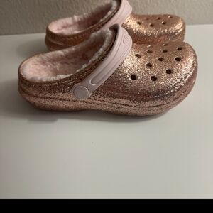 CROCS Kids Glittery Pink Slippers